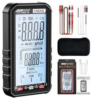 Digital Multimeter Tester, Smart Digital Multimeter 6000 Counts with Auto Ranging Digital Voltmeter Measures Voltage Current Resistance Continuity for Electricians,DIY (620C Black) Digital Multimeter Tester, Smart Digital Multimeter 6000 Counts with Auto Ranging Digital Voltmeter Measures Voltage Current Resistance Continuity for Electricians,DIY (620C Black)