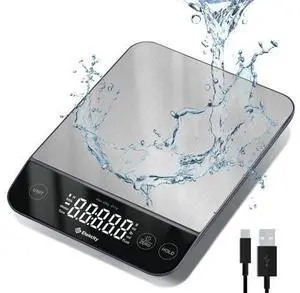 Digital Food Kitchen Scale, Grams and Oz for Weight Loss, Baking and Cooking, 0.05oz/1g Precise Graduation,5 Weight Units, IPX6 Waterproof, USB Rechargeable,304 Stainless Steel-Silver, 22lb Digital Food Kitchen Scale, Grams and Oz for Weight Loss, Baking and Cooking, 0.05oz/1g Precise Graduation,5 Weight Units, IPX6 Waterproof, USB Rechargeable,304 Stainless Steel-Silver, 22lb