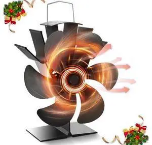 Heat Powered Wood Stove Fan for Buddy Heater - 6-Blade Fireplace Fan, Increases 80% More Warmth for Wood/Log Burner & Wood Burning Stove Heat Powered Wood Stove Fan for Buddy Heater - 6-Blade Fireplace Fan, Increases 80% More Warmth for Wood/Log Burner & Wood Burning Stove