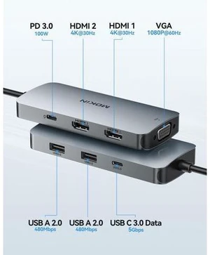 USB C Docking Station Dual Monitor, 7 in 1 USBC to Dual HDMI Adapter, USB C Hub with 2 HDMI, VGA, 100W PD, 3 USB, Multiport Adapter for Dell HP Lenovo Surface MacBook Laptop USB C Docking Station Dual Monitor, 7 in 1 USBC to Dual HDMI Adapter, USB C Hub with 2 HDMI, VGA, 100W PD, 3 USB, Multiport Adapter for Dell HP Lenovo Surface MacBook Laptop