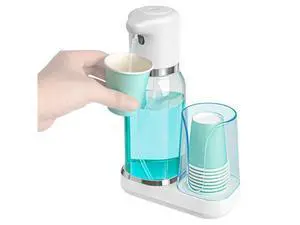 Automatic Mouthwash Dispenser for Bathroom Set, Smart Electric Mouthwash Dispenser with Cup Holder, 25oz Mouthwash Container, Rechargeable, Suitable for All Age Groups, White Automatic Mouthwash Dispenser for Bathroom Set, Smart Electric Mouthwash Dispenser with Cup Holder, 25oz Mouthwash Container, Rechargeable, Suitable for All Age Groups, White
