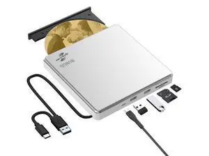 External CD DVD Drive LightScribe CD/DVD +/-RW Burner Player Writer Optical Disk Reader Portable CD DVD Drive for Laptop Mac MacBook PC Windows 11 10 Linux OS External CD DVD Drive LightScribe CD/DVD +/-RW Burner Player Writer Optical Disk Reader Portable CD DVD Drive for Laptop Mac MacBook PC Windows 11 10 Linux OS