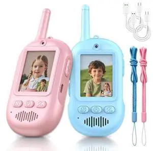 Video Walkie Talkies for Kids, 2 Pack Rechargeable Long Range Video Kids Walkies Talkies with Voice Changer, Outdoor Camping Hiking Indoor Play Toys Birthday for Boys and Girls Ages 3-12 Video Walkie Talkies for Kids, 2 Pack Rechargeable Long Range Video Kids Walkies Talkies with Voice Changer, Outdoor Camping Hiking Indoor Play Toys Birthday for Boys and Girls Ages 3-12