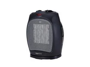 Oscillating Ceramic Space Heater, Portable Fast Heating Indoor Solution, With Overheat and Tip-Over Protection, Thermostat, 1500W, 7.52"D x 6.34"W x 9.45"H, Black Oscillating Ceramic Space Heater, Portable Fast Heating Indoor Solution, With Overheat and Tip-Over Protection, Thermostat, 1500W, 7.52"D x 6.34"W x 9.45"H, Black