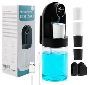 Mouthwash Dispenser for Bathroom, Automatic Mouthwash Dispenser, 20.29 oz Touchless Electric Wall Mounted Mouth Wash Dispenser, 4 Modes with 4 Magnetic Cups for Kids & Adults,Bathroom Accessories Set Mouthwash Dispenser for Bathroom, Automatic Mouthwash Dispenser, 20.29 oz Touchless Electric Wall Mounted Mouth Wash Dispenser, 4 Modes with 4 Magnetic Cups for Kids & Adults,Bathroom Accessories Set