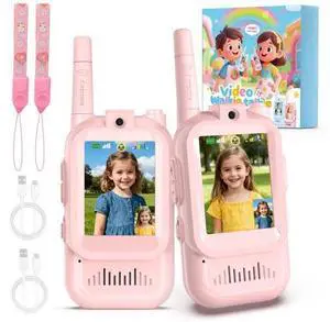 Video Walkie Talkies for Kids, 2 Pack Facetime Walkie Talkies with HD Camera & Voice Changer for Boys Girls for Family Games, Indoor, Outside, Hiking Christmas Birthday Toys Gift Ages 3-12 (Pink) Video Walkie Talkies for Kids, 2 Pack Facetime Walkie Talkies with HD Camera & Voice Changer for Boys Girls for Family Games, Indoor, Outside, Hiking Christmas Birthday Toys Gift Ages 3-12 (Pink)