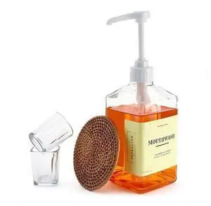 37oz Glass Mouthwash Pump Dispenser with Cups for Bathroom - Guest Bathroom Essentials, Mouthwash Container, Mouthwash Bottle, Easy Reach Mouthwash Pump Dispenser, Mouthwash Decanter 37oz Glass Mouthwash Pump Dispenser with Cups for Bathroom - Guest Bathroom Essentials, Mouthwash Container, Mouthwash Bottle, Easy Reach Mouthwash Pump Dispenser, Mouthwash Decanter