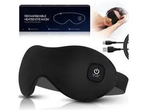 Heated Eye Mask, Cordless Heated Eye Masks for Dry Eyes, Washable Warm Eye Compress Eye Heating Pad for Eye Relief Stye Treatment Improved Sleep Travel (Black) Heated Eye Mask, Cordless Heated Eye Masks for Dry Eyes, Washable Warm Eye Compress Eye Heating Pad for Eye Relief Stye Treatment Improved Sleep Travel (Black)