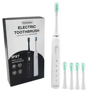 Sonic Electric Toothbrush for Adults,5 Brush Heads,4 Modes with 2 MIN Smart Timer,IPX7 Waterproof,Type C Fast Charging/Travel Case,180 Days Battery,Noise Level 65 decibels (White) Sonic Electric Toothbrush for Adults,5 Brush Heads,4 Modes with 2 MIN Smart Timer,IPX7 Waterproof,Type C Fast Charging/Travel Case,180 Days Battery,Noise Level 65 decibels (White)