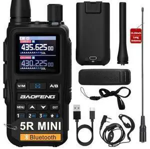 UV-5R Mini Long Range Walkie Talkie Dual PTT Bluetooth Programming AM FM NOAA Flashlight Rechargeable Type-C Charging U/V Handheld Two Way Ham Radio with Earpiece 771Antenna (Black 1PCS) UV-5R Mini Long Range Walkie Talkie Dual PTT Bluetooth Programming AM FM NOAA Flashlight Rechargeable Type-C Charging U/V Handheld Two Way Ham Radio with Earpiece 771Antenna (Black 1PCS)