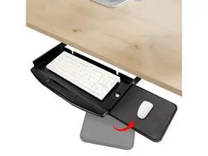 Under Desk Mounted Keyboard Tray Steel Keyboard Tray Under Desk Slide with Rotational Mouse Platform Office Under Desk Mounted Keyboard Tray Steel Keyboard Tray Under Desk Slide with Rotational Mouse Platform Office
