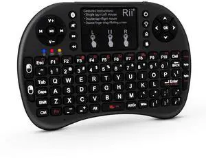 Rii Mini Wireless Bluetooth Keyboard with Touchpad, Support Bluetooth +(RF) 2.4GHz Wireless Connection for Smartphones, PC, Tablet, Laptop TV Box iOS Android Windows Mac.Black Rii Mini Wireless Bluetooth Keyboard with Touchpad, Support Bluetooth +(RF) 2.4GHz Wireless Connection for Smartphones, PC, Tablet, Laptop TV Box iOS Android Windows Mac.Black