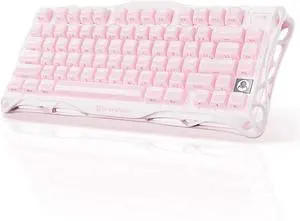 GravaStar Mercury K1 75% Pink Wireless Keyboard, Aluminum Alloy Exoskeleton Design Mechanical Gaming Keyboard, Gasket Hot-Swap Socket, Linear Switches, RGB Backlit GravaStar Mercury K1 75% Pink Wireless Keyboard, Aluminum Alloy Exoskeleton Design Mechanical Gaming Keyboard, Gasket Hot-Swap Socket, Linear Switches, RGB Backlit