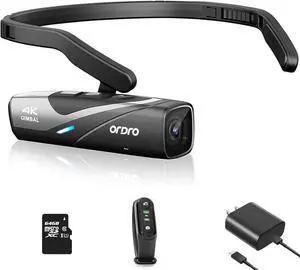 ORDRO EP8 4K 60FPS Head-Mounted Camera with 2-Axis Gimbal Stabilizer | Wearable Vlog Cam | Auto Focus, WiFi App & Remote Control | Includes 64GB Card ORDRO EP8 4K 60FPS Head-Mounted Camera with 2-Axis Gimbal Stabilizer | Wearable Vlog Cam | Auto Focus, WiFi App & Remote Control | Includes 64GB Card