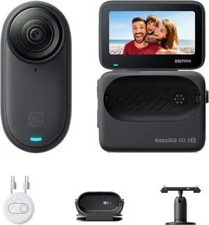 Insta360 GO 3S - 128 GB Black 4K Tiny Portable Vlogging Camera, Hands-Free POVs, Mount Anywhere, Stabilization, 140 Min Battery Life, 10m Waterproof, Pet POV Insta360 GO 3S - 128 GB Black 4K Tiny Portable Vlogging Camera, Hands-Free POVs, Mount Anywhere, Stabilization, 140 Min Battery Life, 10m Waterproof, Pet POV