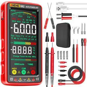 Multimeter Tester Color LCD TRMS Auto-Ranging 6000 Counts Voltmeter Smart Rechargeable Meter Measures AC/DC Current,NCV,Voltage,Ohm,Amp,Resistance,Diodes,Countinuity,Capacitance,Temperature Multimeter Tester Color LCD TRMS Auto-Ranging 6000 Counts Voltmeter Smart Rechargeable Meter Measures AC/DC Current,NCV,Voltage,Ohm,Amp,Resistance,Diodes,Countinuity,Capacitance,Temperature