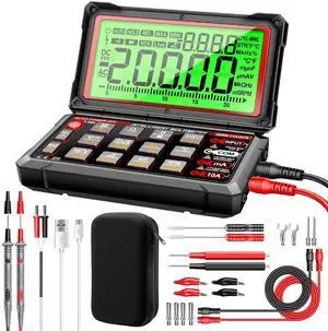 Multimeter,20000 Counts Digital Rechargeable Automotive Engine Analyzer with 300-19999RPM Tach,Dwell Angle,Duty Cycle,AC/DC Current,Voltage,Amp,Ohm,Flip LCD,Data Hold Tester for Car Diagnostics Multimeter,20000 Counts Digital Rechargeable Automotive Engine Analyzer with 300-19999RPM Tach,Dwell Angle,Duty Cycle,AC/DC Current,Voltage,Amp,Ohm,Flip LCD,Data Hold Tester for Car Diagnostics