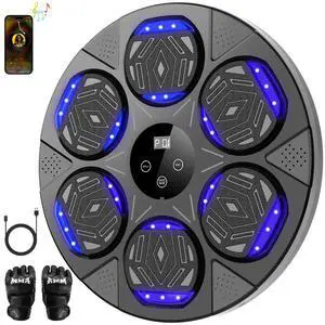 Music Boxing Machine, Boxing Wall Mount Machine for Kids Adult, Bluetooth Smart Boxing Traineing Machine with Boxing Gloves, Boxing Workout Equipment Target for Home, Office, Gym (Upgrade) Music Boxing Machine, Boxing Wall Mount Machine for Kids Adult, Bluetooth Smart Boxing Traineing Machine with Boxing Gloves, Boxing Workout Equipment Target for Home, Office, Gym (Upgrade)