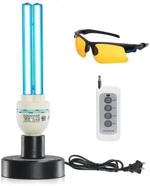 36Watts UV Sanitizer Lamp with Remote Control Powerful UVC Light with E26 Base for Basement/Bedroom/Kitchen/Office/Storehouse/Car, 3-Gear Timer 110V Ozone Free 36Watts UV Sanitizer Lamp with Remote Control Powerful UVC Light with E26 Base for Basement/Bedroom/Kitchen/Office/Storehouse/Car, 3-Gear Timer 110V Ozone Free
