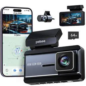 P3 4K Dash Cam Front and Rear, 64GB SD Card, 4K+1080P Dual Dash Camera for Cars with Wi-Fi, GPS, ADAS, BSD, LCA, 3 IPS Display Car Camera, APP & Voice Control, Night Vision, 24H Parking Mode P3 4K Dash Cam Front and Rear, 64GB SD Card, 4K+1080P Dual Dash Camera for Cars with Wi-Fi, GPS, ADAS, BSD, LCA, 3 IPS Display Car Camera, APP & Voice Control, Night Vision, 24H Parking Mode