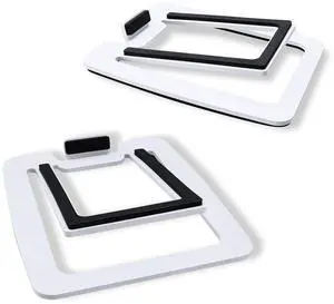 Sanyun SW601 15 Tilted Desk Speaker Stands for Compact 2''-3'' Computer PC Bookshelf Monitor Speakers, Steel Metal Base & Damping Foam Padding (Pair, White) Sanyun SW601 15 Tilted Desk Speaker Stands for Compact 2''-3'' Computer PC Bookshelf Monitor Speakers, Steel Metal Base & Damping Foam Padding (Pair, White)