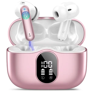 True Wireless Earbuds Bluetooth Headphones HiFi Stereo Ear Buds, Pink Gold True Wireless Earbuds Bluetooth Headphones HiFi Stereo Ear Buds, Pink Gold