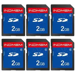 INDMEM SD Card 2GB, 6 Packs Class 4 2GB Flash Memory Card MLC Standard Secure Digital Cards Camera Card INDMEM SD Card 2GB, 6 Packs Class 4 2GB Flash Memory Card MLC Standard Secure Digital Cards Camera Card
