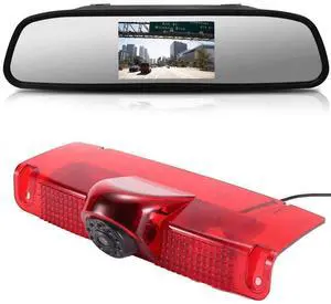 Car Third Roof Top Mount Brake Lamp Light Rear View Reverse Parking Camera,Replacement for Chevrolet Express GMC Chevy Savana Exporer Vans Cargo Van 2003-2018(with 4.3 inch Rear View Mirror) Car Third Roof Top Mount Brake Lamp Light Rear View Reverse Parking Camera,Replacement for Chevrolet Express GMC Chevy Savana Exporer Vans Cargo Van 2003-2018(with 4.3 inch Rear View Mirror)