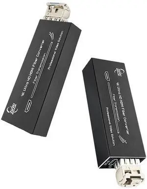 Lcantve Mini 4K HDMI Fiber Converter Supporting 4K*2K@30Hz Resolution, Uncompressed HDMI Video Fiber Extender with 10G SFP Modules, Up to 20KM Over Single Mode LC Fiber Lcantve Mini 4K HDMI Fiber Converter Supporting 4K*2K@30Hz Resolution, Uncompressed HDMI Video Fiber Extender with 10G SFP Modules, Up to 20KM Over Single Mode LC Fiber