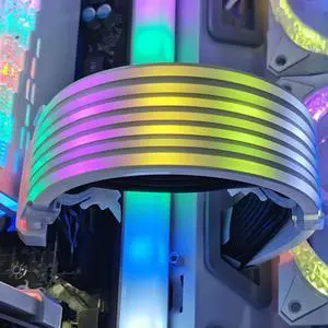 CCYLEZ ARGB RGB Power Cable, Flexible Silicone 44 LED Beads, 5V 3Pin Connector for PC GPU Motherboard Lighting CCYLEZ ARGB RGB Power Cable, Flexible Silicone 44 LED Beads, 5V 3Pin Connector for PC GPU Motherboard Lighting