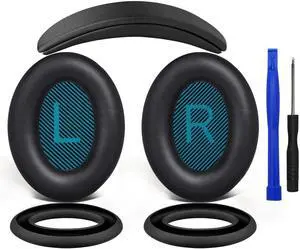 SOULWIT Replacement Kit for Bose QuietComfort 25 (QC25), Ear Pads Cushions + Headband + Silicone Sweat Cover - Black SOULWIT Replacement Kit for Bose QuietComfort 25 (QC25), Ear Pads Cushions + Headband + Silicone Sweat Cover - Black