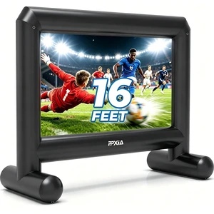 Inflatable Projector Screen for Outside 16ft Blow Up Movie Screen Outdoor with Air Blower, Easy Set Up Inflatable TV Home Theather for Backyards Movie Nights Party Fun, Support Front Rear Projection Inflatable Projector Screen for Outside 16ft Blow Up Movie Screen Outdoor with Air Blower, Easy Set Up Inflatable TV Home Theather for Backyards Movie Nights Party Fun, Support Front Rear Projection