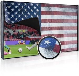 Leather Outdoor Vinyl Fabric, Marine Faux Leather Waterproof & Weatherproof TV Cover with Roll Up Front, Zipper Closure & Remote Control Pocket, American Flag (US Flag-Premium Leather, TV 40-43") Leather Outdoor Vinyl Fabric, Marine Faux Leather Waterproof & Weatherproof TV Cover with Roll Up Front, Zipper Closure & Remote Control Pocket, American Flag (US Flag-Premium Leather, TV 40-43")
