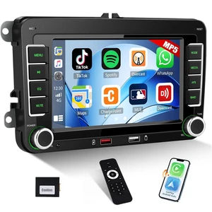 CAMECHO Car Radio for Volkswagen VW Tiguan 2009-2015 with Wireless Apple CarPlay Android Auto 7" HD Touch Screen Car Stereo with Bluetooth AM FM RDS EQ USB Mirror Link Remote Control + Canbus CAMECHO Car Radio for Volkswagen VW Tiguan 2009-2015 with Wireless Apple CarPlay Android Auto 7" HD Touch Screen Car Stereo with Bluetooth AM FM RDS EQ USB Mirror Link Remote Control + Canbus