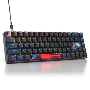 iRoboosta Portable 60% Mechanical Gaming Keyboard Black/Blue, Rainbow Backlit Wired Key Board with Red Switch, Compact 68 Keys Mini Office Keyboards for Laptop PC (68 Blue Warrior B/Red Switch) iRoboosta Portable 60% Mechanical Gaming Keyboard Black/Blue, Rainbow Backlit Wired Key Board with Red Switch, Compact 68 Keys Mini Office Keyboards for Laptop PC (68 Blue Warrior B/Red Switch)
