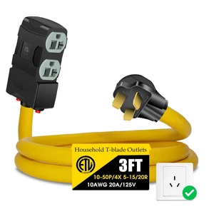 50Amp to 20Amp 110V Adapter, Compatible with NEMA 10-50P to 4X 5-20R/15R with 20 Amp Circuit Breaker, 220/250V Electrical Stove/Range/Oven Male Plug Gas 110/125V Power Convert Adapter(3 FT) 50Amp to 20Amp 110V Adapter, Compatible with NEMA 10-50P to 4X 5-20R/15R with 20 Amp Circuit Breaker, 220/250V Electrical Stove/Range/Oven Male Plug Gas 110/125V Power Convert Adapter(3 FT)
