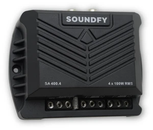 Soundfy SA 400.4 400W RMS 4-Channel Car Amplifier - 2 Ohm Stable Full Range Class D Car Audio Amp, Bridgeable, Built-in LPF/HPF Crossover, MOSFET Power Supply, Compact Under-Seat Soundfy SA 400.4 400W RMS 4-Channel Car Amplifier - 2 Ohm Stable Full Range Class D Car Audio Amp, Bridgeable, Built-in LPF/HPF Crossover, MOSFET Power Supply, Compact Under-Seat