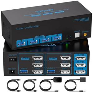 8K@60Hz KVM Switch 3 Monitors 2 Computers Displayport 4K@120Hz 8K@60Hz KVM Switch 3 Monitors 2 Computers Displayport 4K@120Hz