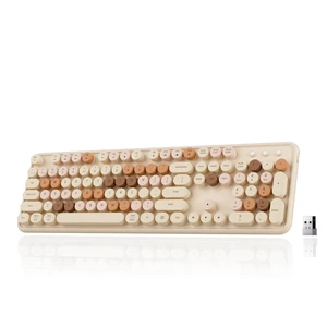 Wireless Bluetooth Keyboard, Colorful Round Keycaps (Milk-Tea Colorful) Wireless Bluetooth Keyboard, Colorful Round Keycaps (Milk-Tea Colorful)