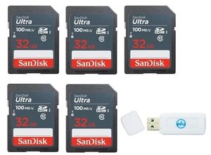 SanDisk 32GB Ultra SD Card Class 10 Memory Card 5 Pack SDSDUNR-032G-GN3IN SanDisk 32GB Ultra SD Card Class 10 Memory Card 5 Pack SDSDUNR-032G-GN3IN