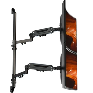 17-40" Dual Monitor Wall Mount, Gas Spring Arms Hold 26.4 lbs Each, Black 17-40" Dual Monitor Wall Mount, Gas Spring Arms Hold 26.4 lbs Each, Black