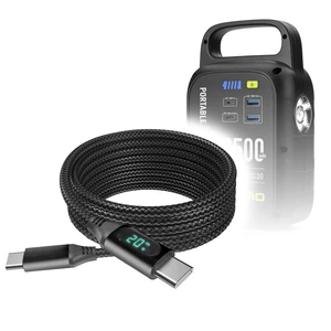 BoxWave Cable Compatible with Marbero Power Station M60 - PowerDisplay PD Cable (6ft) - USB-C to USB-C (100W), LED Wattage Info Extra Long Braided Nylon - Jet Black BoxWave Cable Compatible with Marbero Power Station M60 - PowerDisplay PD Cable (6ft) - USB-C to USB-C (100W), LED Wattage Info Extra Long Braided Nylon - Jet Black