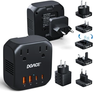 DOACE 2000W 220V to 110V Converter for European Travel for Hair Dryers, Voltage Converter US to Europe with Fast Charging Power Converter Adapter Combo with 4 USB Ports Step Down Transformer DOACE 2000W 220V to 110V Converter for European Travel for Hair Dryers, Voltage Converter US to Europe with Fast Charging Power Converter Adapter Combo with 4 USB Ports Step Down Transformer