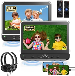 10.5" Portable DVD Player for Car with HDMI Input,2 Headphones & 2 Brackets 10.5" Portable DVD Player for Car with HDMI Input,2 Headphones & 2 Brackets