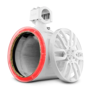 DS18 Marine and Powersports Empty Tower Speaker Pod with LED RGB Lights & Grill - Fits 8" Speaker - White - Speaker not Included - Great for Boats, Jeeps, ATV, UTV, Powersports, Golf Car, All elements DS18 Marine and Powersports Empty Tower Speaker Pod with LED RGB Lights & Grill - Fits 8" Speaker - White - Speaker not Included - Great for Boats, Jeeps, ATV, UTV, Powersports, Golf Car, All elements