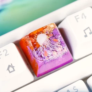 GIKZO Jellyfish Orange Purple Coral Artisan Keycap, 1U ESC, R1 SA Profile, Sea Creature Design, Custom Handmade Resin Key Cap for Cherry MX Mechanical Keyboard, Gift for Jellyfish Lover GIKZO Jellyfish Orange Purple Coral Artisan Keycap, 1U ESC, R1 SA Profile, Sea Creature Design, Custom Handmade Resin Key Cap for Cherry MX Mechanical Keyboard, Gift for Jellyfish Lover