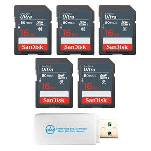SanDisk 5 Pack Ultra UHS-I Class 10 16GB SDHC Card SDSDUNS-016G-GN3IN SanDisk 5 Pack Ultra UHS-I Class 10 16GB SDHC Card SDSDUNS-016G-GN3IN