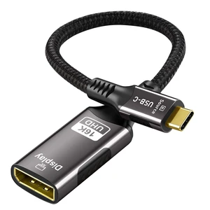 USB C to DisplayPort 2.1 Adapter Cable16K@60Hz 8K@120Hz 48-bit Color Depth 80Gbps Thunderbolt 5/4 to Display Port Compatible with iPhone 17 ProMax, MacBook Pro/Air/Mini, iPad, Gaming Monitor USB C to DisplayPort 2.1 Adapter Cable16K@60Hz 8K@120Hz 48-bit Color Depth 80Gbps Thunderbolt 5/4 to Display Port Compatible with iPhone 17 ProMax, MacBook Pro/Air/Mini, iPad, Gaming Monitor