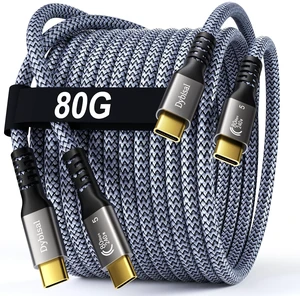 Dybisal 80Gbps Thunderbolt 5 Cable 3.3FT 2Pack Compatible, 8K@165Hz, 4K@540Hz, 120Gbps BW, 240W for iPhone 17/18, Mac mini, MacBook Pro M4 M5, Studio Display, Galaxy, Thunderbolt 5/4, SSD, eGPU Dybisal 80Gbps Thunderbolt 5 Cable 3.3FT 2Pack Compatible, 8K@165Hz, 4K@540Hz, 120Gbps BW, 240W for iPhone 17/18, Mac mini, MacBook Pro M4 M5, Studio Display, Galaxy, Thunderbolt 5/4, SSD, eGPU
