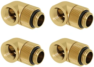 Barrow G1/4" Male to Female Extender Fitting, 90 Degree Rotary, Gold, 4-Pack Barrow G1/4" Male to Female Extender Fitting, 90 Degree Rotary, Gold, 4-Pack